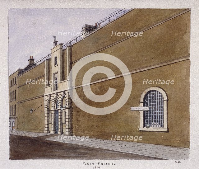 Fleet Prison, London, 1805. Artist: Valentine Davis