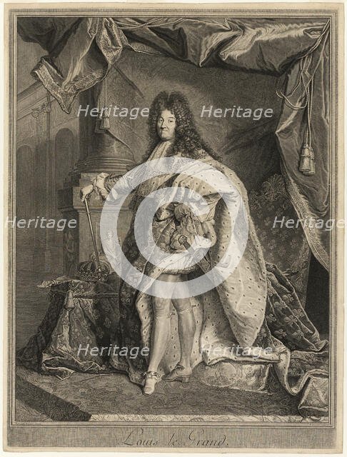 Portrait of Louis XIV, 1712. Creator: Pierre Drevet.
