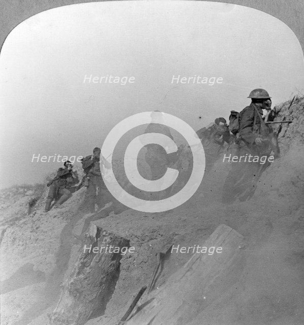 Gas Alarm!, Loos, France, World War I, c1915-c1918. Artist: Realistic Travels Publishers