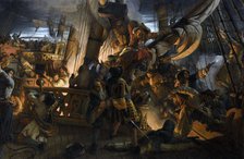 Abordage d'un Vaisseau Hollandais par Jean Bart (Jean Bart Boarding a Dutch Vessel), 1843. Creator: Biard, François-August (1798-1882).