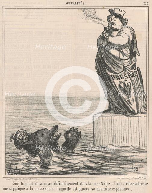 Sur le point de se noyer ..., 19th century. Creator: Honore Daumier.