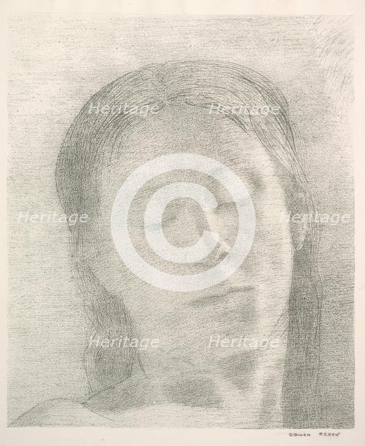 Eyes Closed, 1890. Creator: Odilon Redon.