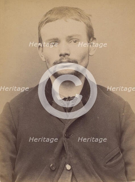 Rochet. Théophile. 24 ans, né à Rennes (Ille-et-Vilaine) le 7/6/69. Cordonnier. Anarchiste..., 1894. Creator: Alphonse Bertillon.