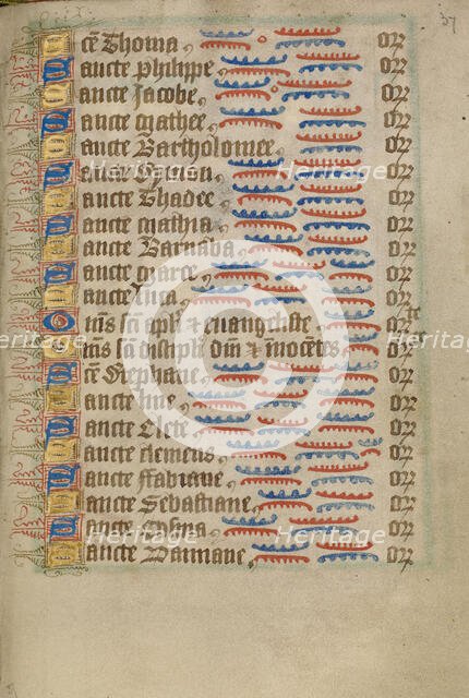 Decorated Text Page, about 1190-1200; text and illumination added about 1480-1490. Creator: Unknown.