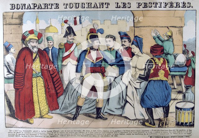 'Napoleon Bonaparte Visiting the Plague Stricken of Jaffa', 11th March 1799, 19th century. Artist: Unknown