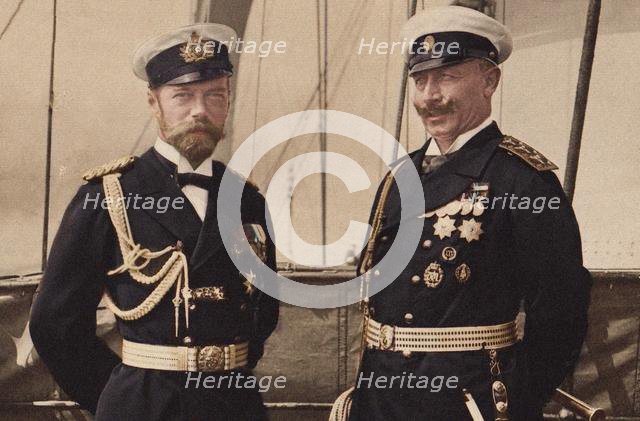 Tsar Nicholas II and Kaiser Wilhelm II in Björkö, 1905. Creator: Anonymous.