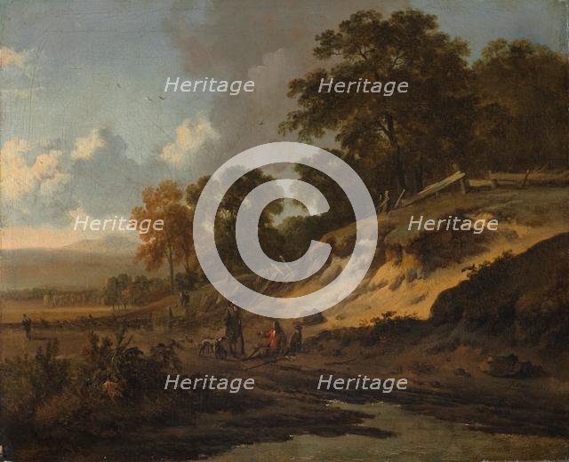 Landscape with Hunters, c. 1660-1680. Creator: Jan Wijnants (Dutch, 1635-1684).