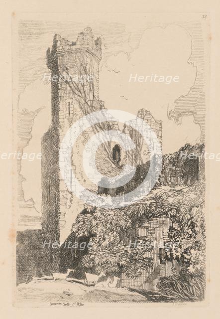 Liber Studiorum: Plate 32, Caernarvon Castle, N. Wales, 1838. Creator: John Sell Cotman (British, 1782-1842).