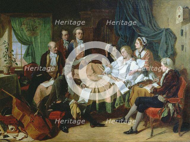 The Last Hours of Mozart, 1860s. Creator: O'Neil, Henry Nelson, (after) (1817-1880).