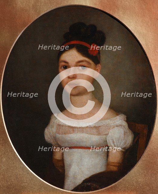 Portrait of Yelizaveta Fyodorovna Ozerova, née Zagryazyskaya (1800-1885), c. 1815. Artist: Anonymous  