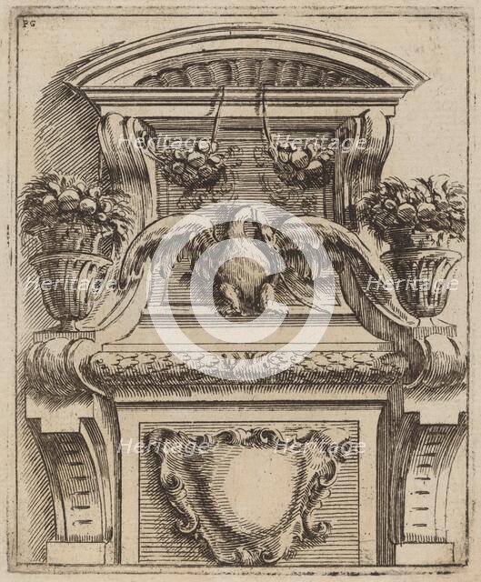 Architectural Motif with a Bird, c. 1690. Creator: Carlo Antonio Buffagnotti.
