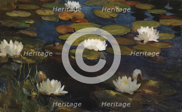 Water Lilies, study for the Youth and a Mermaid, 1896. Creator: Albert Edelfelt.