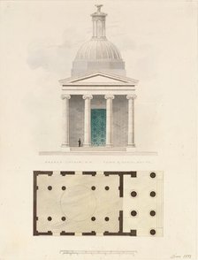 Church of the French Protestants (Eglise Français du Saint Esprit), New York..., 1832. Creator: Alexander Jackson Davis.