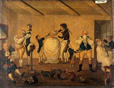 A barber's shop, 1784. Creator: Bunbury, Henry William, 1750-1811 (After).