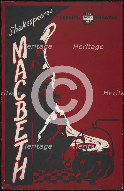 Poster from production of Shakespeare's Macbeth (no theater listed), [193-] . Creator: Unknown.