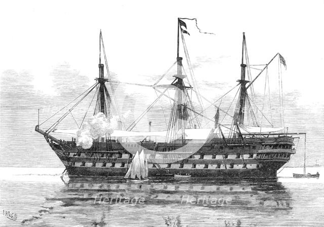 The East African Slave Trade: H.M.S. London - headquarters of the British Squadron..., 1881. Creator: Unknown.