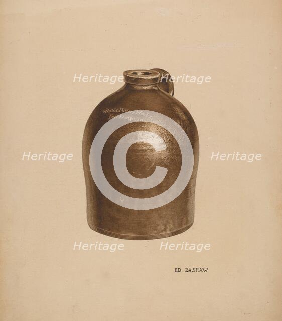 Pottery Milk Jug, c. 1934. Creator: Edward Bashaw.