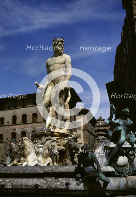 Fountain of Neptune, Piazza Signoria, Florence, Italy, 16th century (1999).  Creator: LTL.