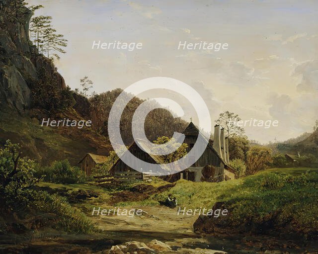 Landscape with hammer forge, 1836. Creator: Ferdinand Georg Waldmuller.