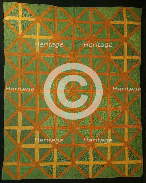 Bedcover ("Crossroads" Quilt), United States, 19th century. Creator: Unknown.