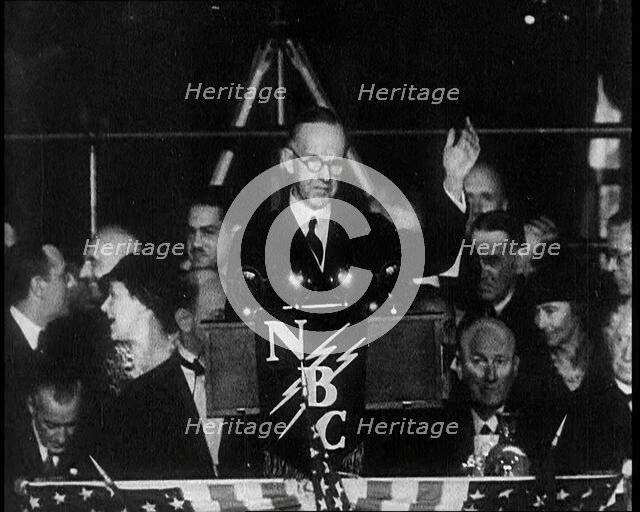 Former President Calvin Coolidge Addressing the Crowd at the Republican Congress in Chicago, 1932. Creator: British Pathe Ltd.