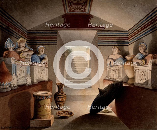 View of an Etruscan Tomb, 1849. Creator: Henri Labrouste.
