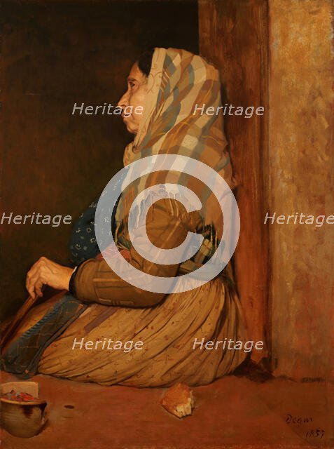 A Roman Beggar Woman, 1857. Creator: Edgar Degas.
