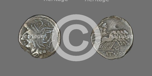 Denarius (Coin) Depicting the Goddess Roma, 104 BCE. Creator: Unknown.