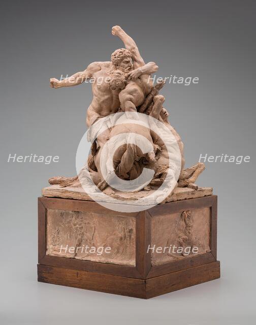 Hercules Fighting Two Centaurs, c1785. Creator: Jean Baptiste Stouf.