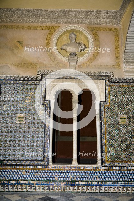 Double-arched (mullioned) window, House of Pilate, Seville, Andalusia, Spain, 2007. Artist: Samuel Magal