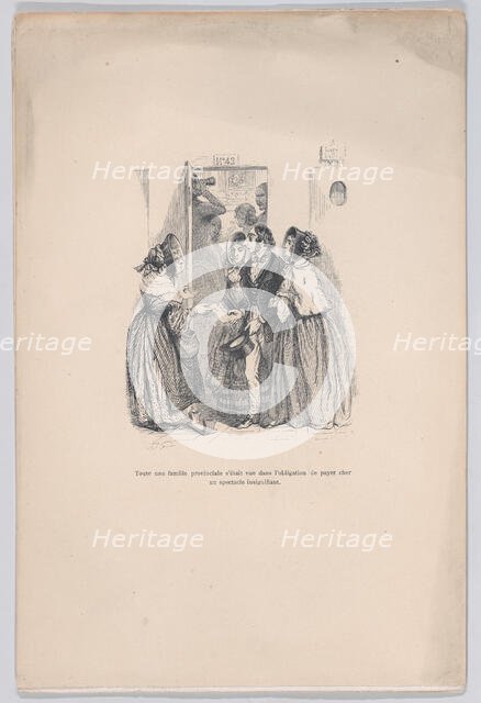 A provincial family was forced to pay a high price for an insignificant show. from the Lit..., 1843. Creator: Brugnot.
