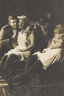Four British prisoners of war at a prisoner of war camp in Cottbus...(between 1915 and 1918?). Creator: Unknown.