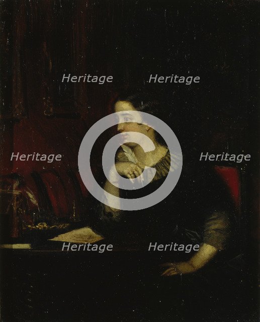 Portrait of the poetess Yevdokia Petrovna Rostopchina (1811-1858), 1850. Artist: Fedotov, Pavel Andreyevich (1815-1852)