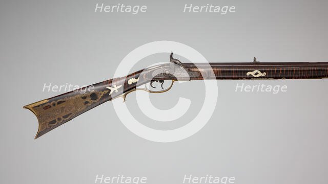 Percussion Longrifle, American, Huntingdon County, Pennsylvania, ca. 1840-50. Creator: Joseph Douglass.