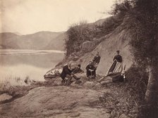 [Group Portrait near Fangguangyan Monastery, Fujian], ca. 1869. Creator: Afong Lai.