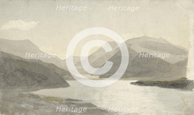 Sunlight over a Lake near Snowdon, Llanberis, North Wales, 1800-1810. Creator: Cornelius Varley.
