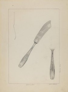 Silver Knife (Rogers Silverware), c. 1936. Creator: Ludmilla Calderon.