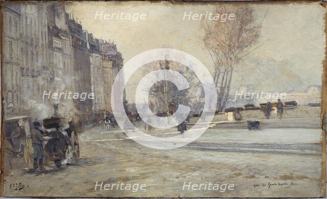 Quai des Grands Augustins, 1901. Creator: Eugene Louis Gillot.