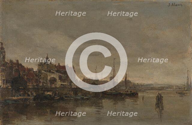 The Schreierstoren with the bridge over the Gelderse Kade in Amsterdam, 1872-1876. Creator: Jacob Henricus Maris.