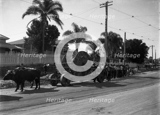 Laying Electrical Mains - Wynnum Road, Norman Park (old shop is #101 Wynnum Road), 1916. Creator: Robert Augustus Henry L'Estrange.