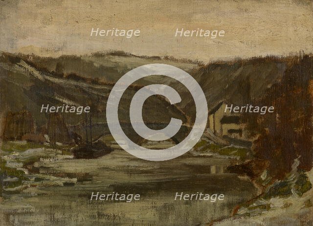 Bridge over the River Lesse, c1860-1890. Creator: Félicien Rops.