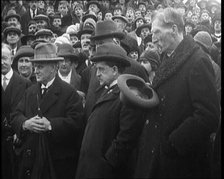 Sir James Barrie Standing With a Crowd of People, 1921. Creator: British Pathe Ltd.