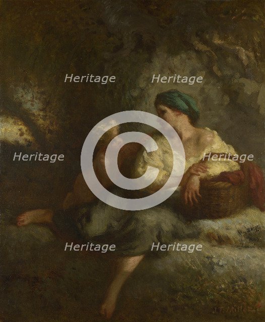 The Whisper, c. 1846. Artist: Millet, Jean-François (1814-1875)
