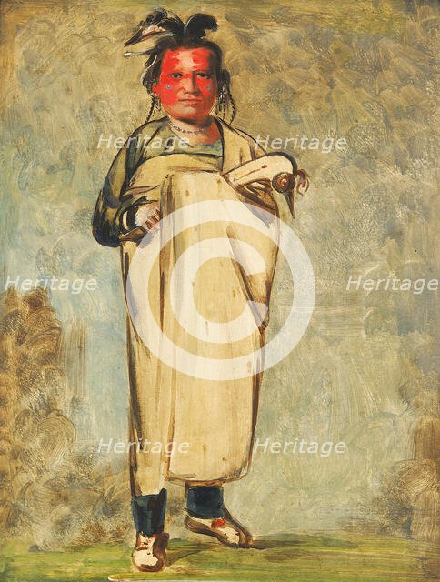 Káw-kaw-ne-chóo-a, a Brave, 1828. Creator: George Catlin.