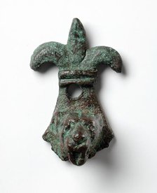 Decorative Element with Fleur de Lis and Lion's Head, Roman Period (30 BCE-395 CE) or later. Creator: Unknown.