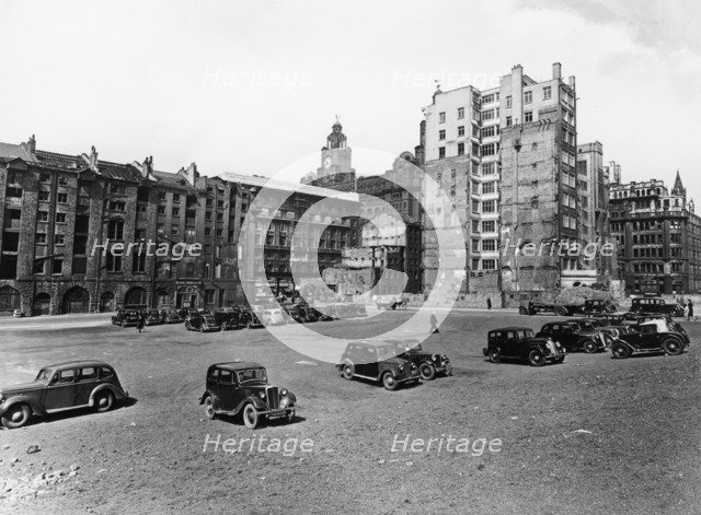 A car park, Brunswick Street, Liverpool, May 1946. Artist: Unknown