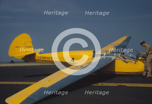 Marine glider in training at Page Field, Parris Island, S.C., 1942. Creator: Alfred T Palmer.