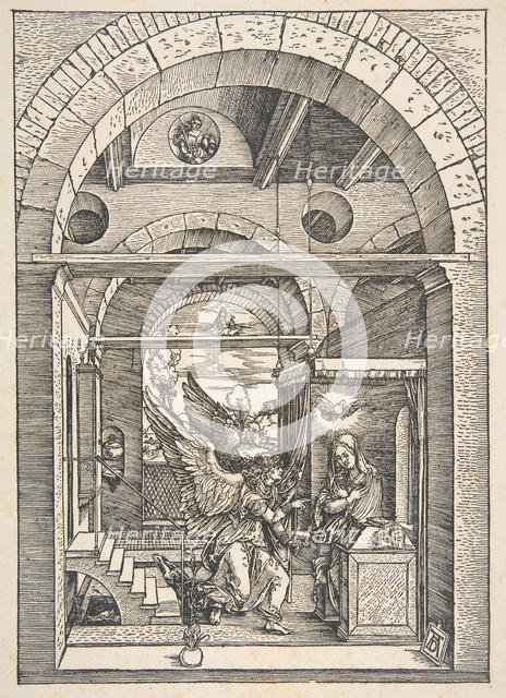 The Annunciation, from The Life of the Virgin, Latin Edition, 1511.n.d. Creator: Albrecht Durer.