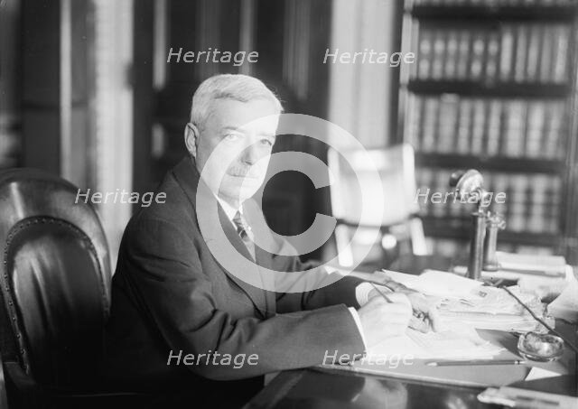 Robert Lansing, Secretary of State, at Desk, 1917. Creator: Harris & Ewing.