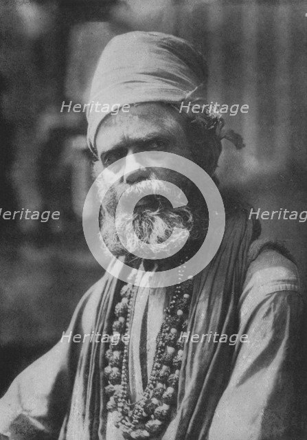 'A Hindu Sanywassi or Religious Ascetic', c1890, (1910). Artist: Alfred William Amandus Plate.